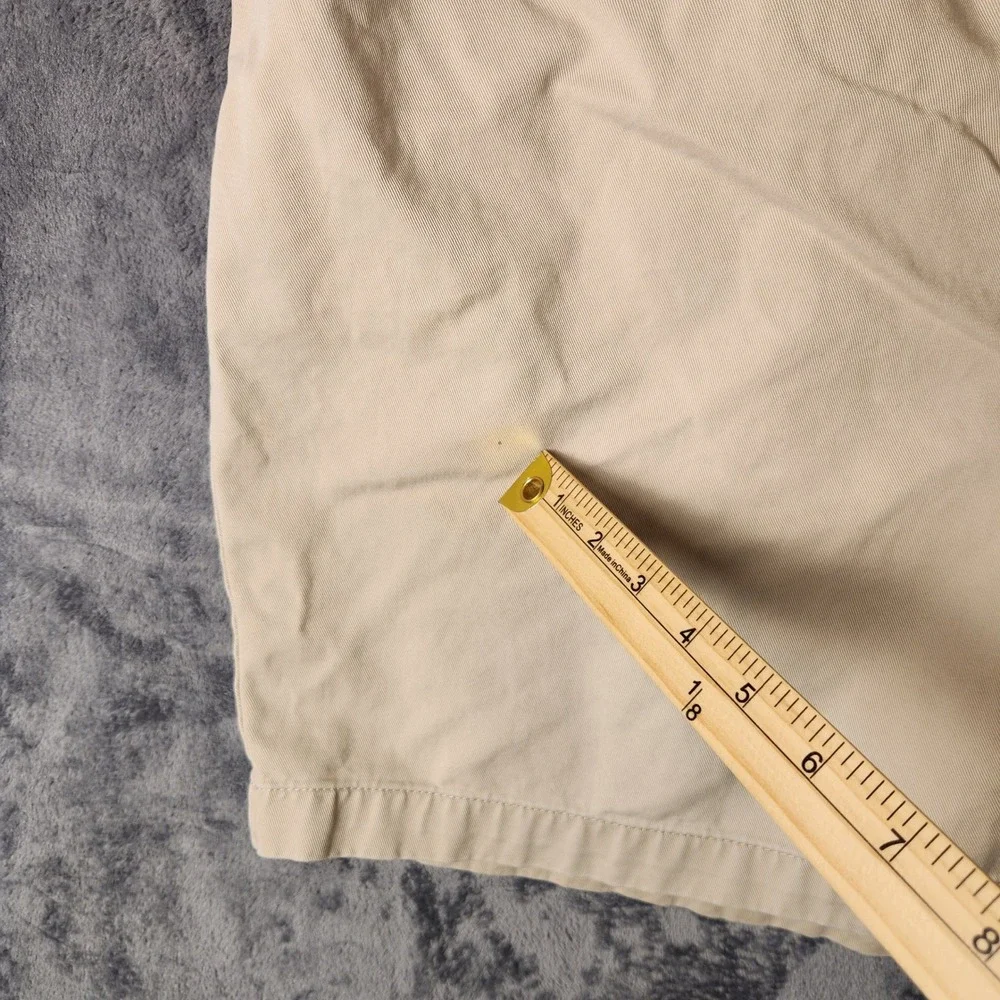 Polo Ralph Lauren Classic Chino Shorts Mens 42 Tan Khaki Pleated Cotton Twill